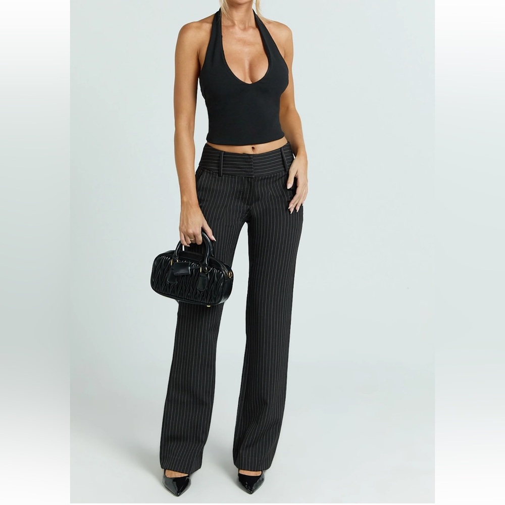 NWT Showpo Black Pinstripe Flare Pants